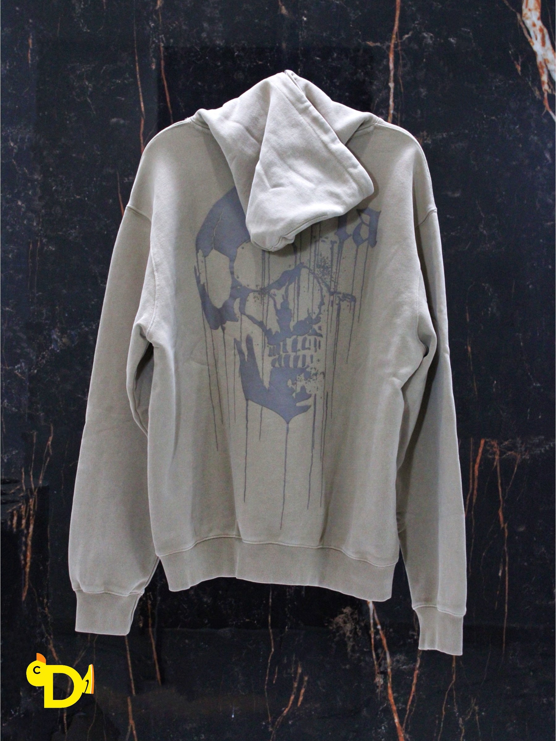 551 - Drippy Skull Hoodie (Beige)