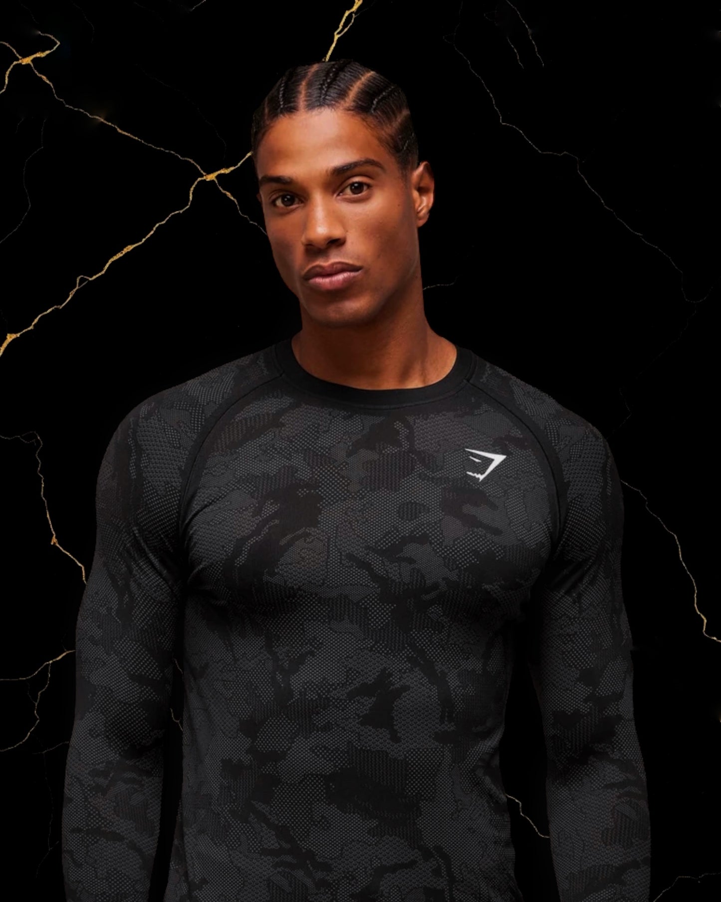 Gel Seamless Long Sleeve T-Shirt "Black/Charcoal Grey"