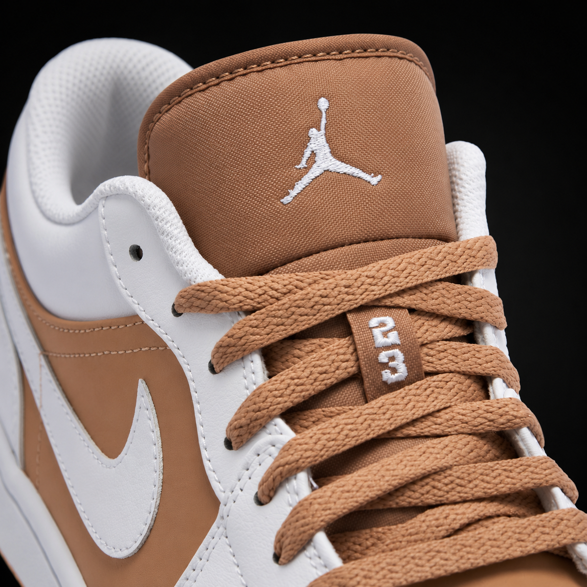 Air Jordan 1 Low Hemp White, detalle de agujetas — Crazy!Duck Hype