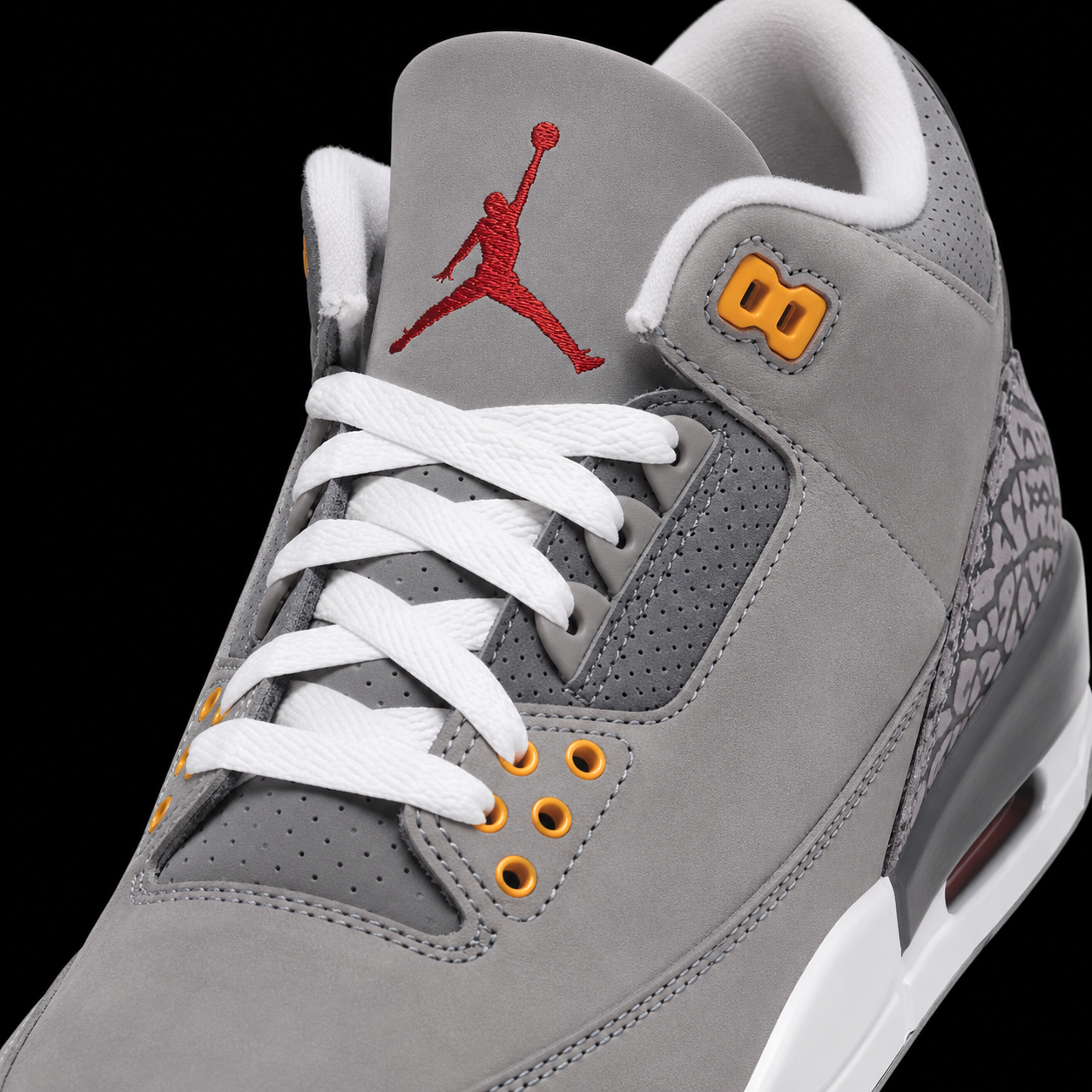 Air Jordan 3 Retro Cool Grey, detalle de agujetas — Crazy!Duck Hype