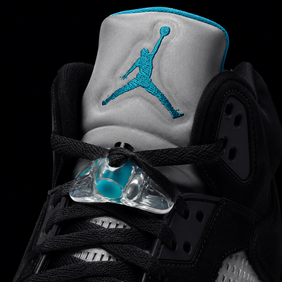 Air Jordan 5 Retro Aqua, detalle de agujetas — Crazy!Duck Hype