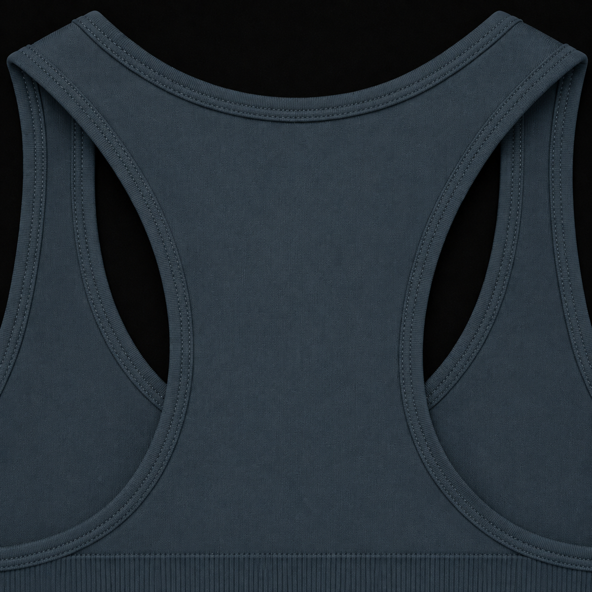 Gymshark Everyday Seamless Crop Tank GS Stealth Blue, detalle de espalda y tirantes — Crazy!Duck Hype