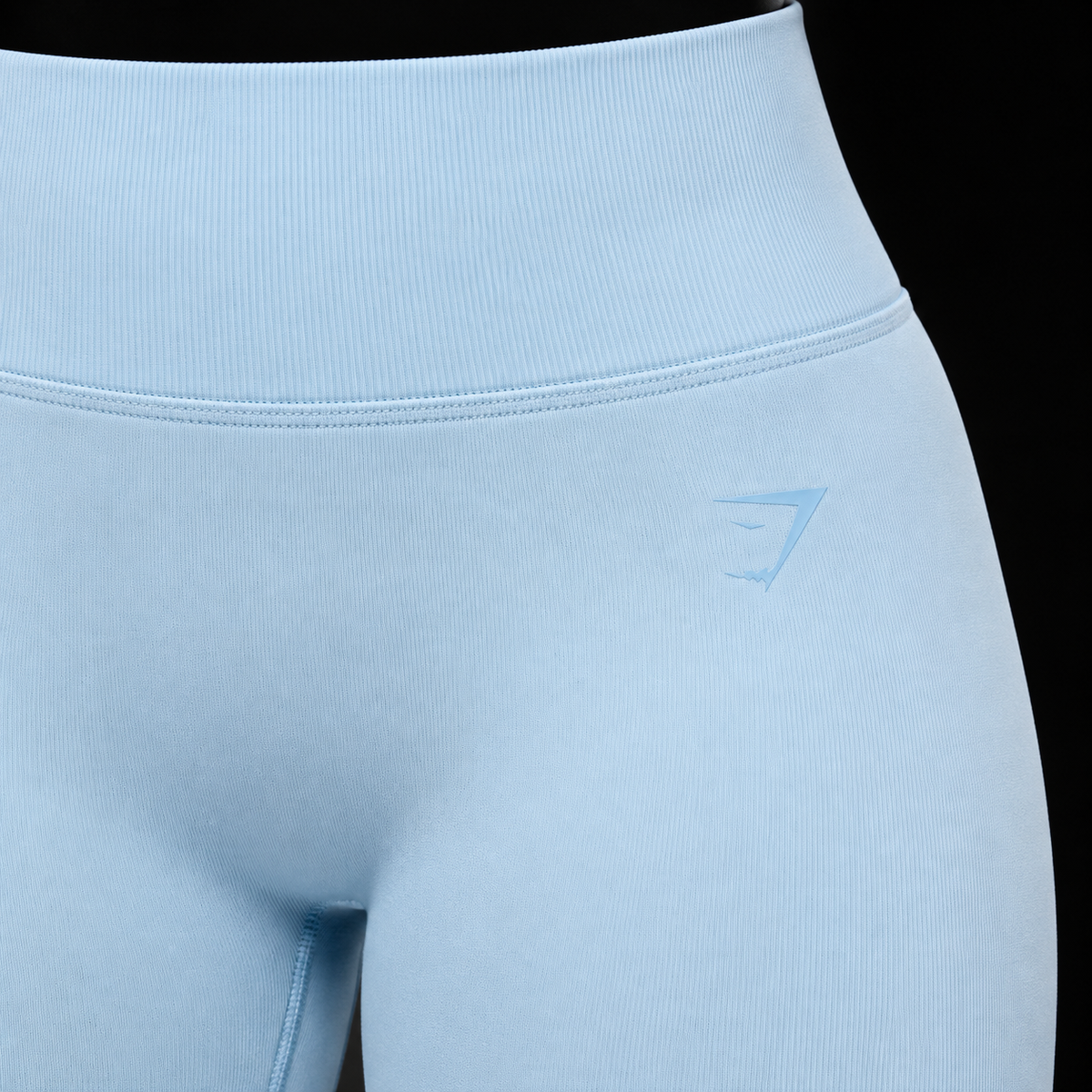 Gymshark Lift Seamless 2.0 Mid-Rise Leggings Chilled Blue, detalle de pretina y ajuste — Crazy!Duck Hype