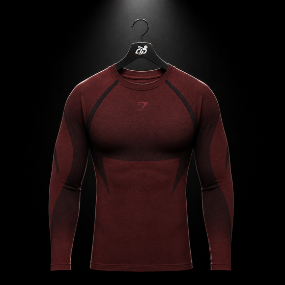 Shadow Seamless Long Sleeve T-Shirt "Sets Red"