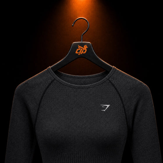 Vital Seamless 2.0 Crop Top "Black Marl"