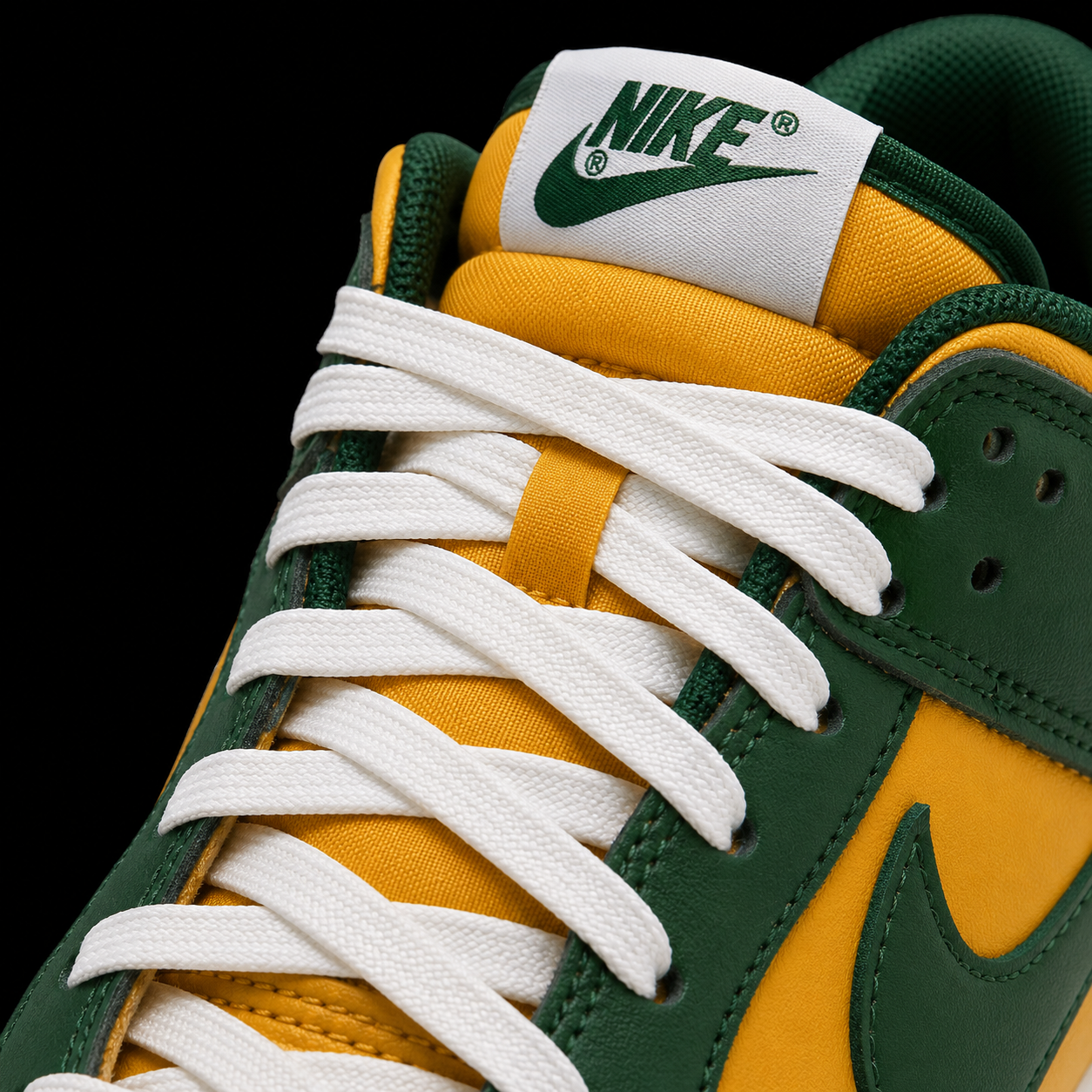 Nike Dunk Low Brazil, detalle de agujetas — Crazy!Duck Hype
