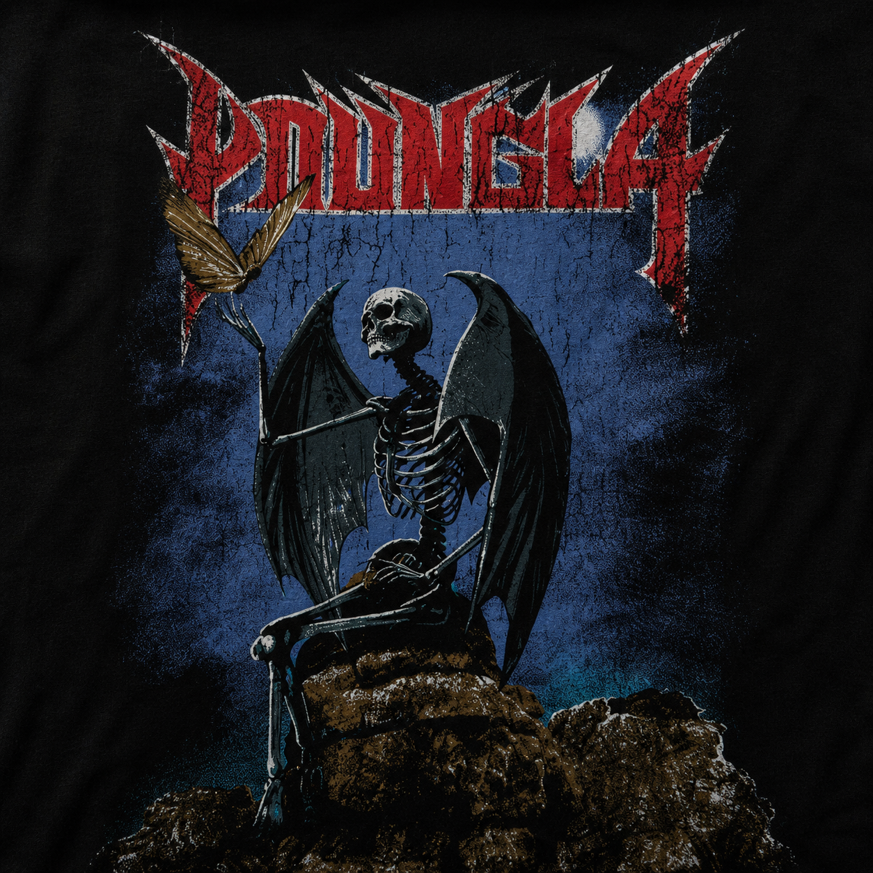 YoungLA 4201 Nocturnal Tees Eternal Guardian, detalle de estampado — Crazy!Duck Hype