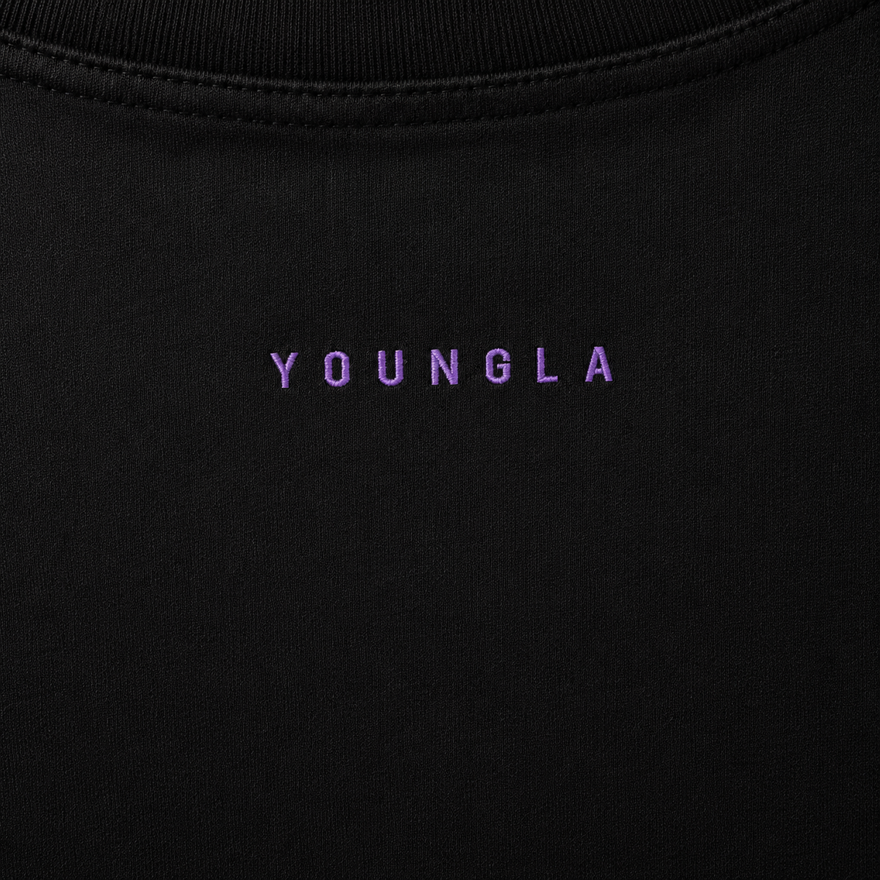 YoungLA 4205 Vintage Rock Tees Hellrider, detalle de logo y material — Crazy!Duck Hype
