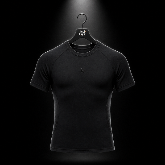 YoungLA 4339 Forme Compression Tees Black, vista frontal — Crazy!Duck Hype