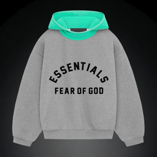 Fear Of God Essentials Hoodie "Dark Heather Oatmeal/Mint Leaf"