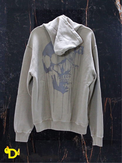 551 - Drippy Skull Hoodie (Beige)