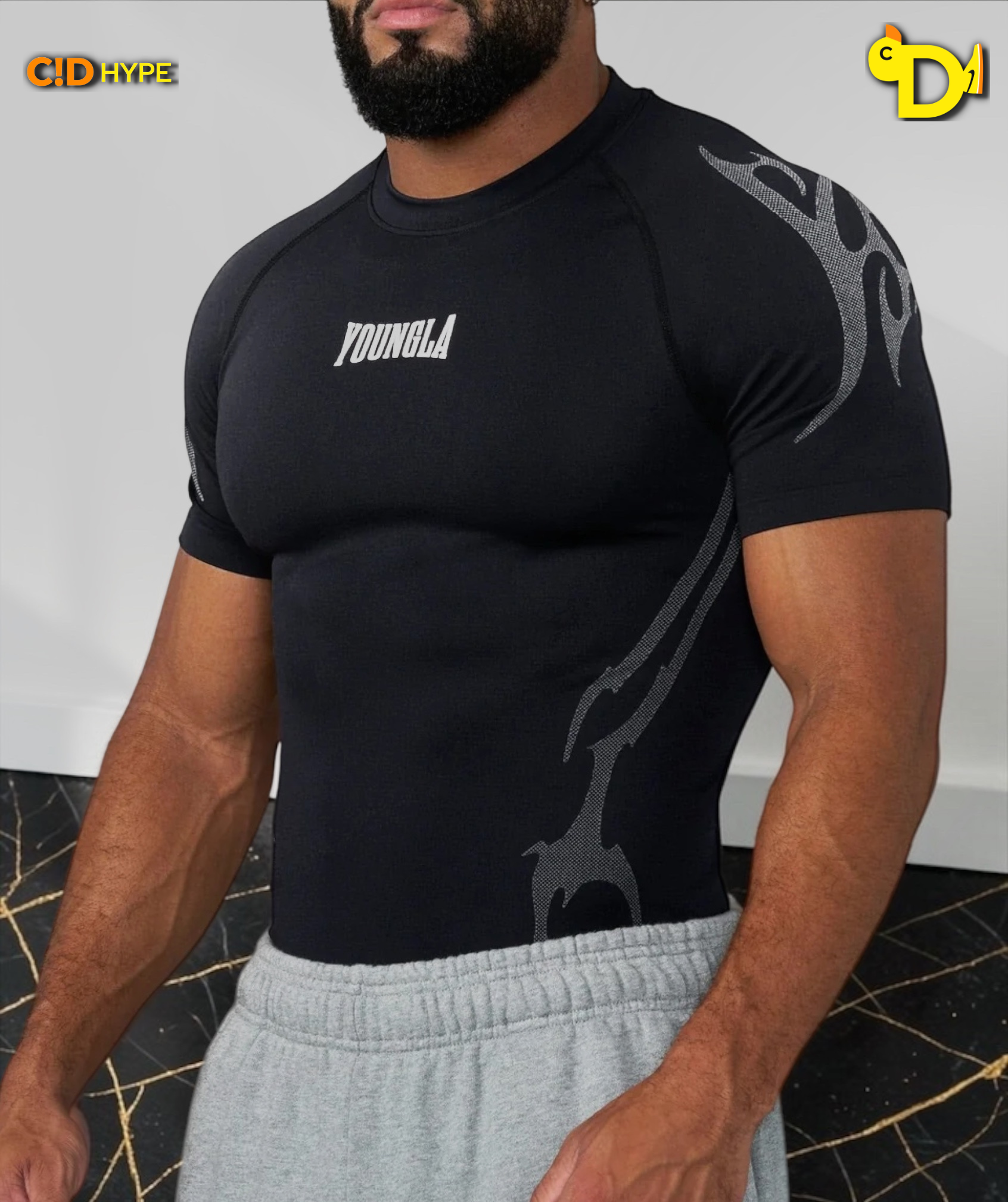 4067 - Gothic Compression Tees - Black/grey