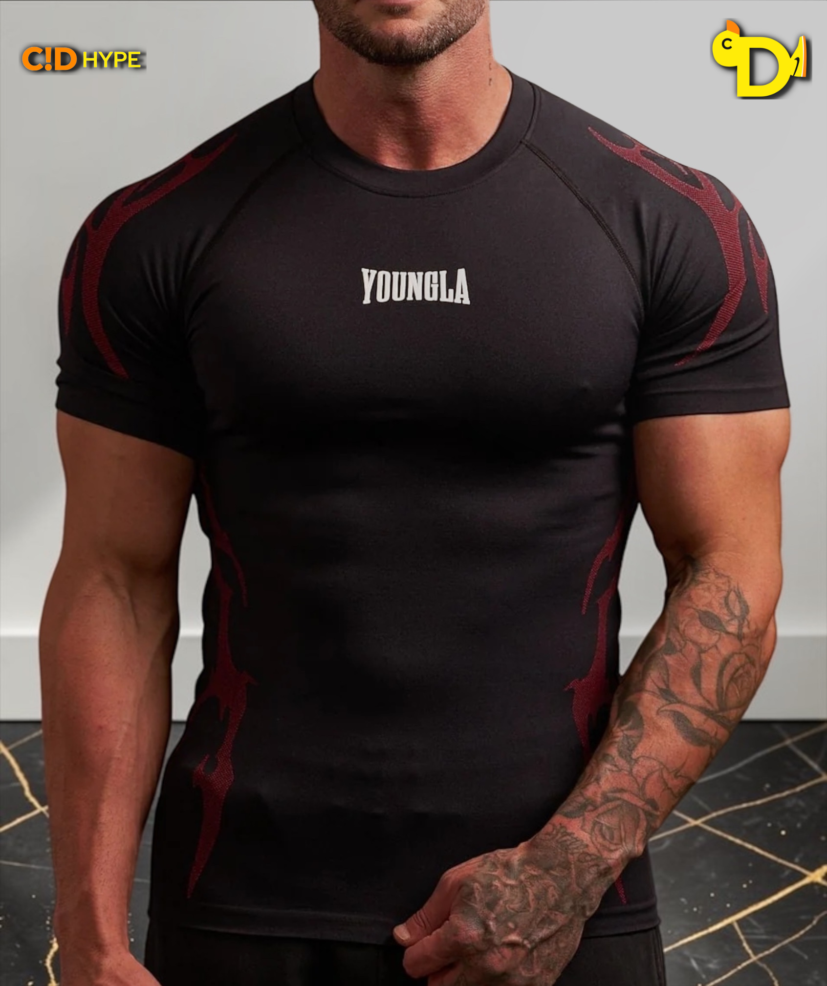 4067 - Gothic Compression Tees - Black/red