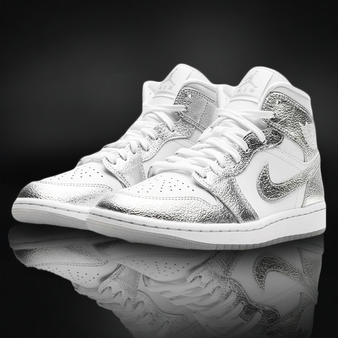 Jordan 1 Mid SE "Metallic Silver" (Mujer)