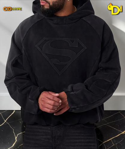 5094 - Superman Shield Hoodies - Black Wash