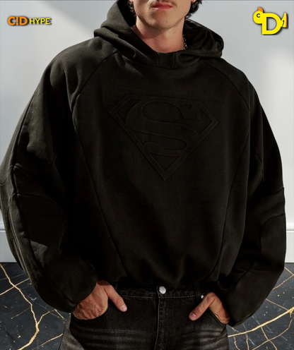 5094 - Superman Shield Hoodies - Black Wash