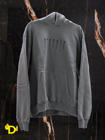 551 - Drippy Skull Hoodie (Grey)