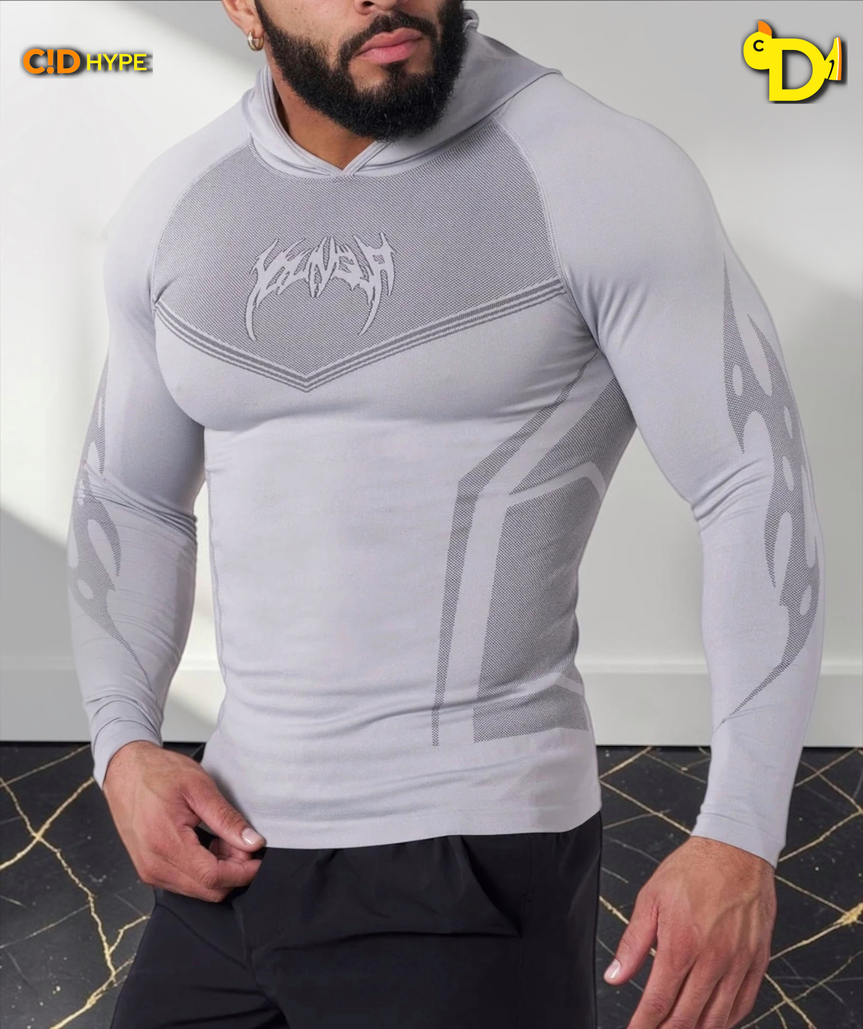 8062 - Warrior Compression Hoodies - Light grey