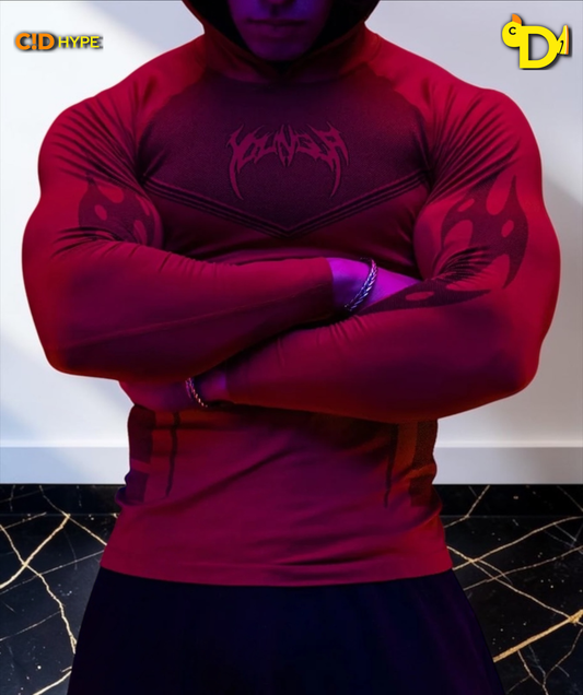 8062 - Warrior Compression Hoodies - Red
