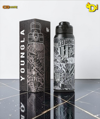 9007 - Graffiti Water Bottles - Black