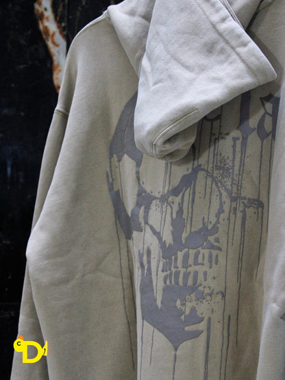 551 - Drippy Skull Hoodie (Beige)
