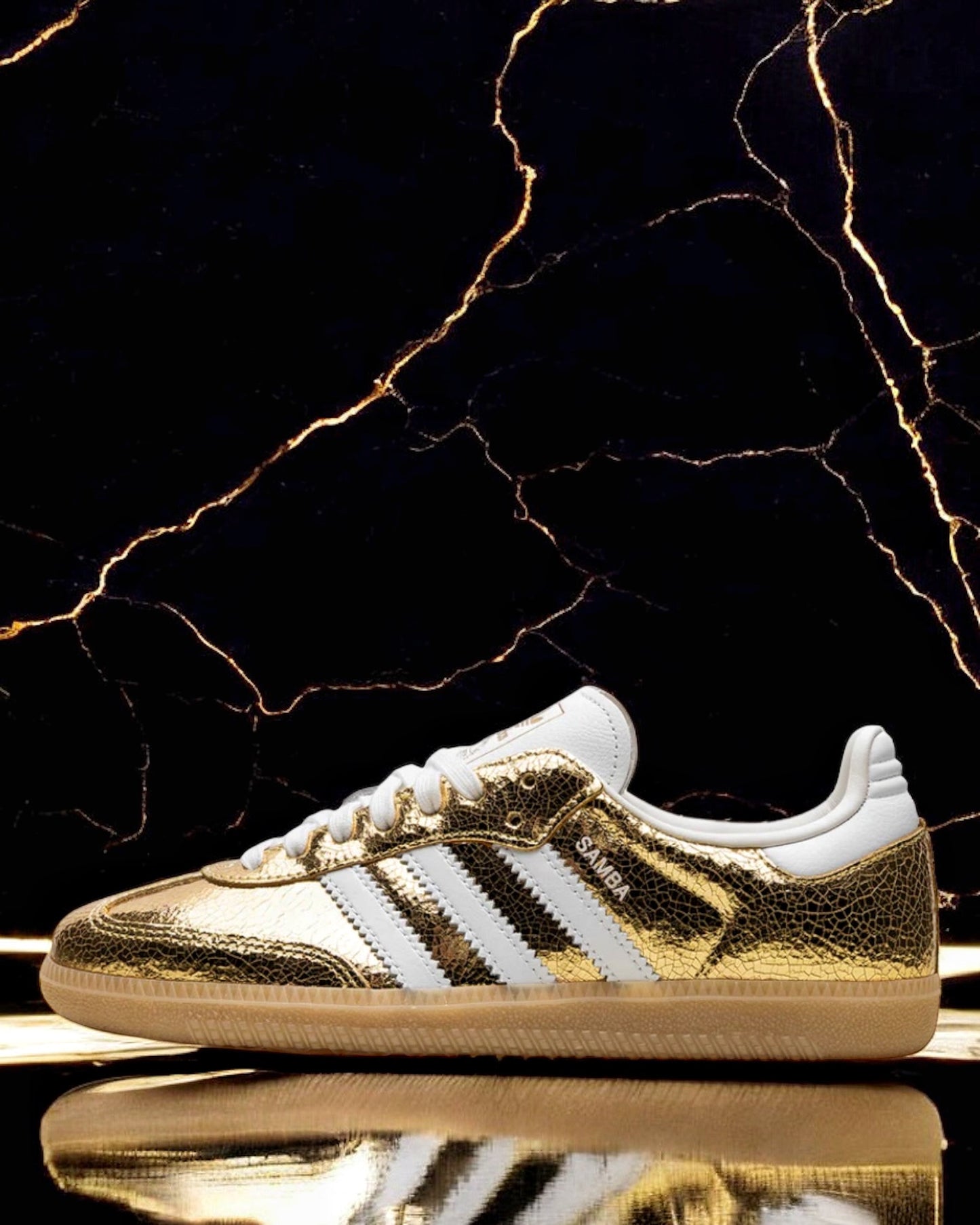 Adidas Samba OG "Gold Metallic Cracked"