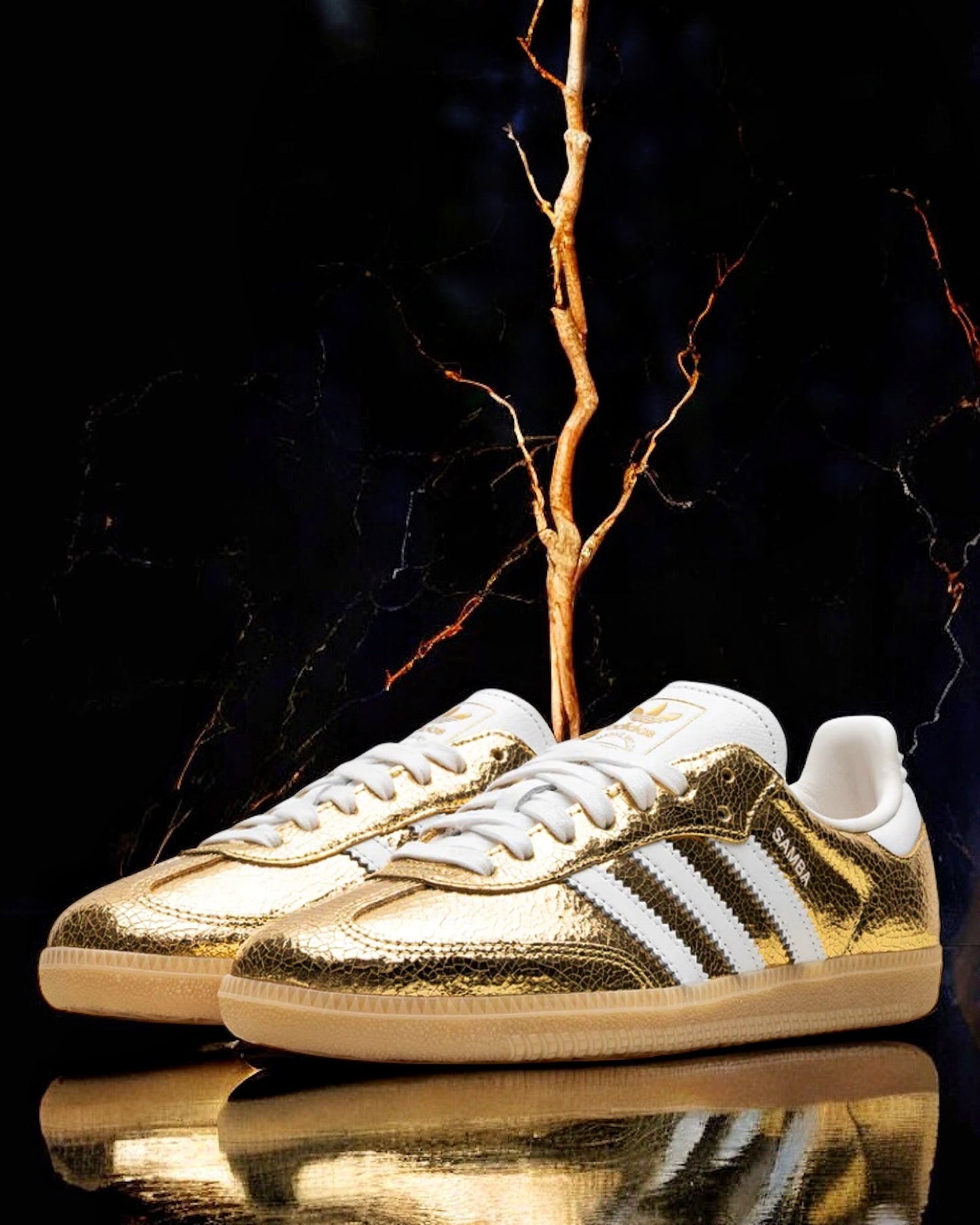 Adidas Samba OG "Gold Metallic Cracked"