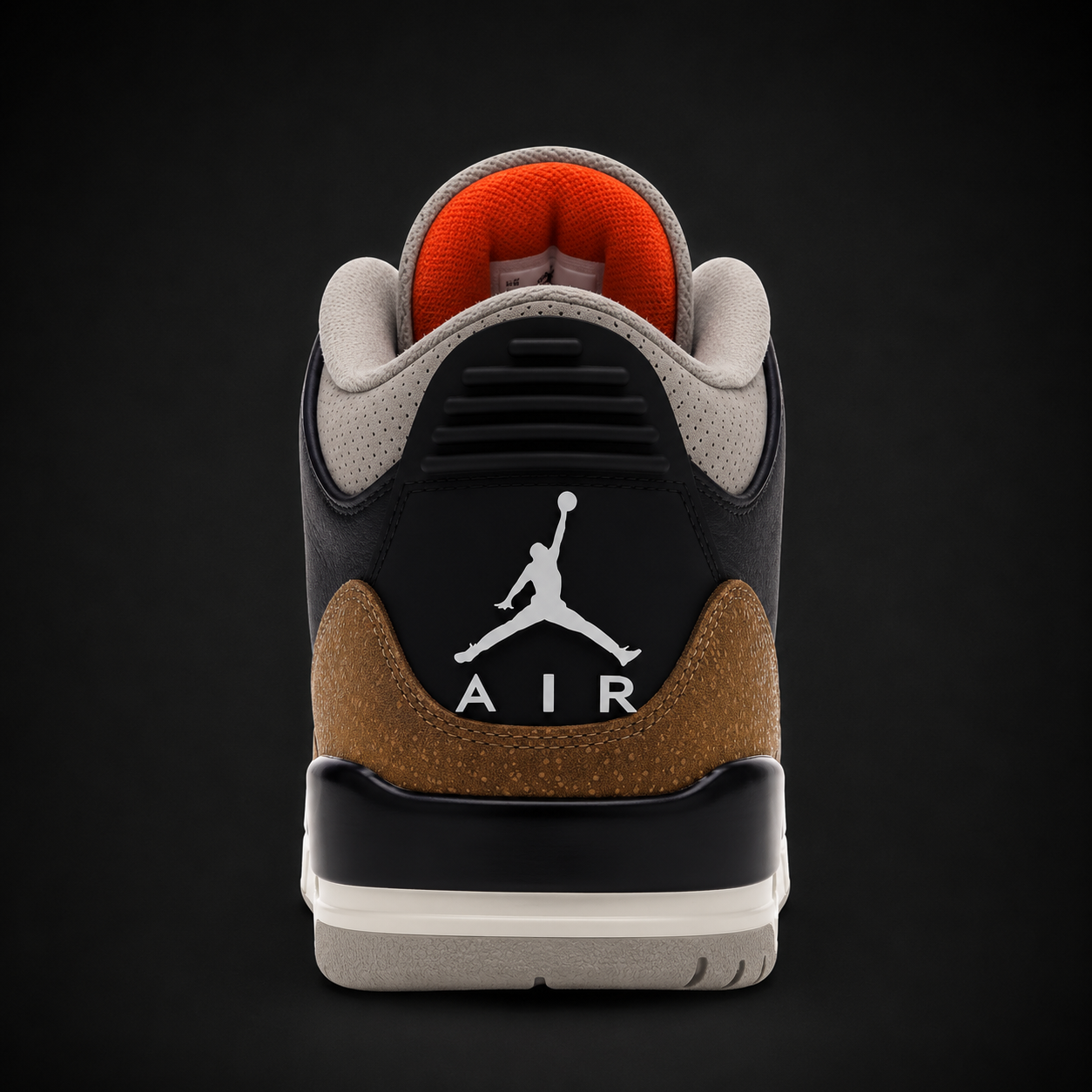 Air Jordan 3 Retro Desert Elephant, vista trasera — Crazy!Duck Hype