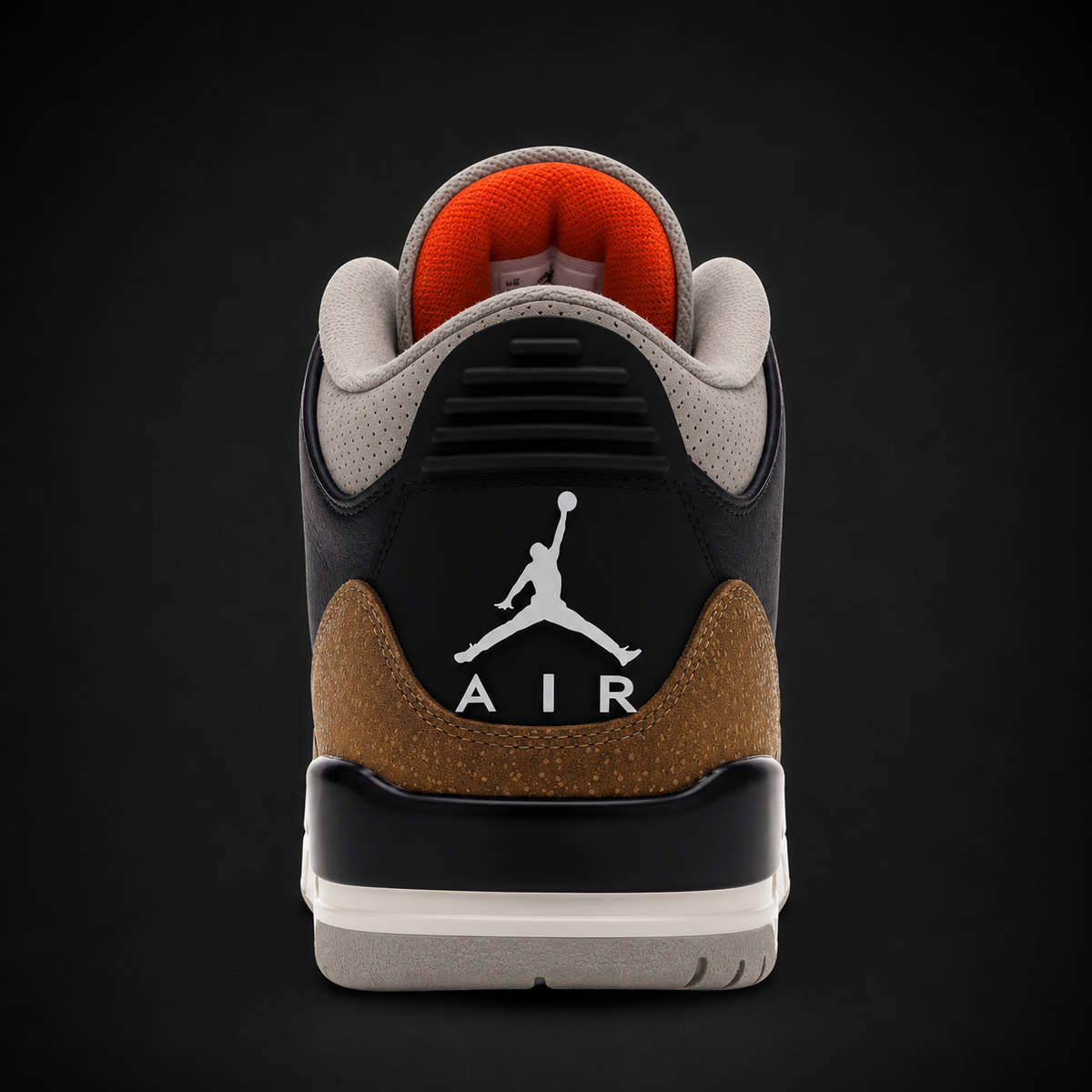 Air Jordan 3 Retro Desert Elephant, vista trasera — Crazy!Duck Hype