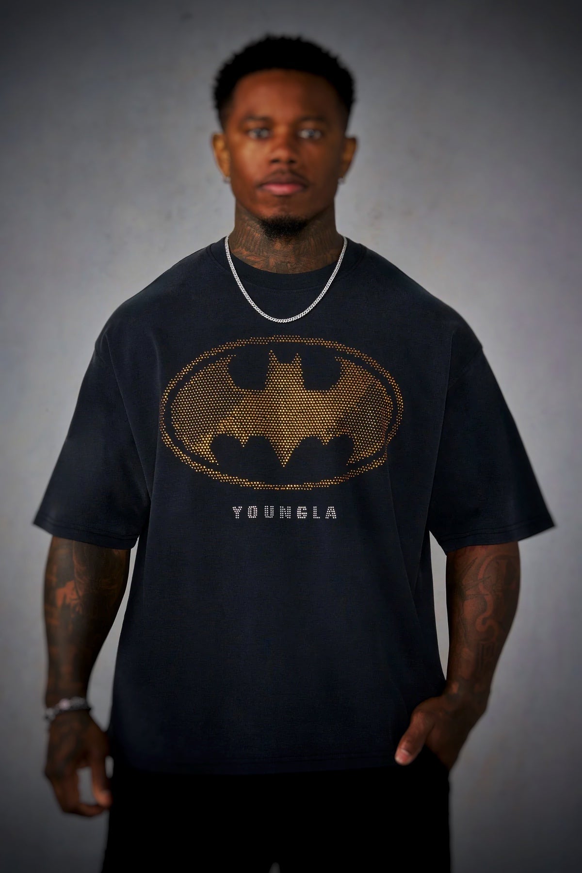 4257 - Batman Rhinestone Tees - Batman Logo