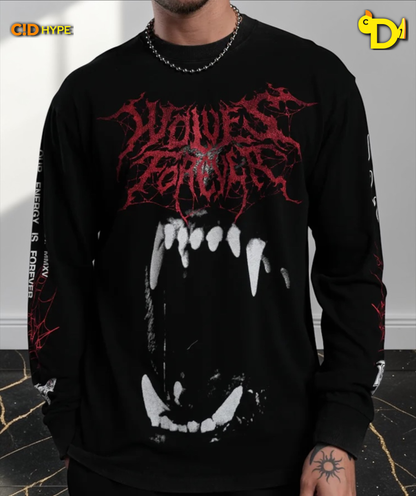 Blood Thirsty Webs "Premium" L/S Tee in Black