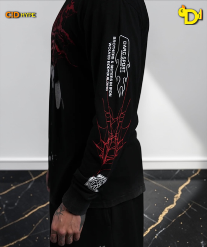 Blood Thirsty Webs "Premium" L/S Tee in Black