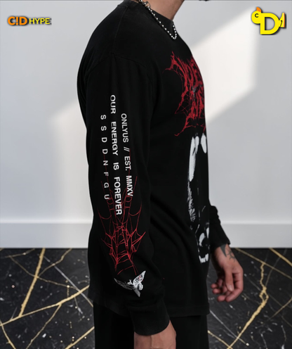 Blood Thirsty Webs "Premium" L/S Tee in Black