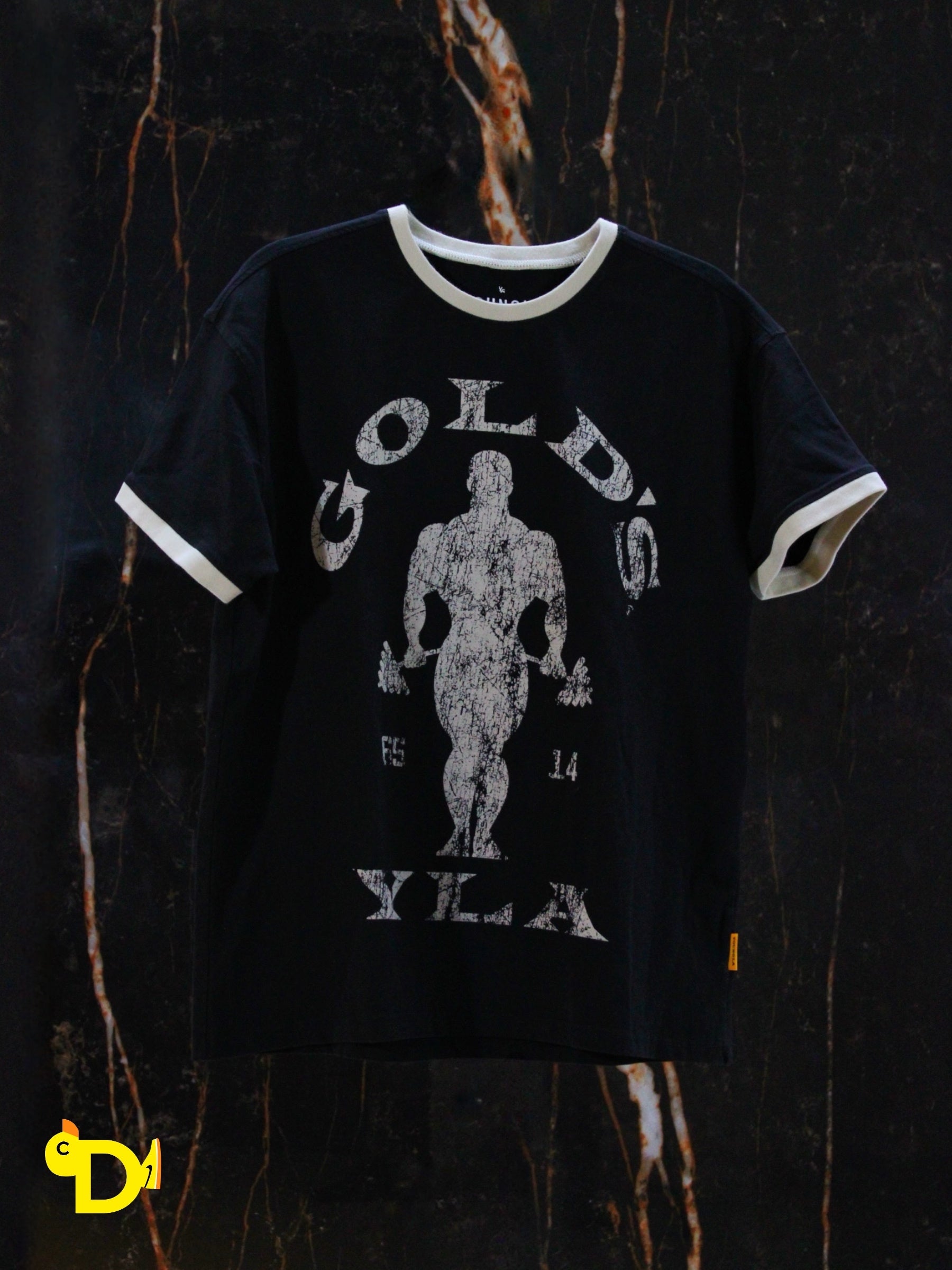 4009 - Golds Gym Ringer Tees (Black)