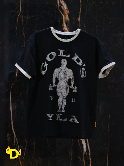 4009 - Golds Gym Ringer Tees (Black)