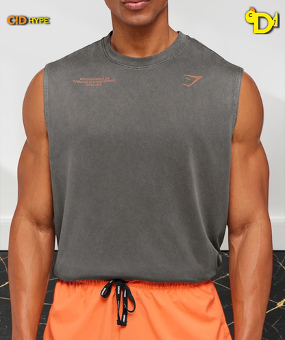 Conditioning Club Washed Tank "Black/Dayglow Peach/Wash"