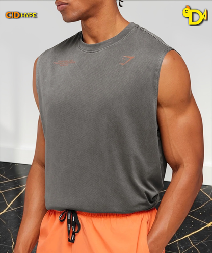 Conditioning Club Washed Tank "Black/Dayglow Peach/Wash"