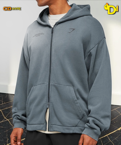Conditioning Club Washed Zip Through Hoodie "Iron Blue/Wash"
