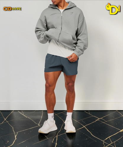 Conditioning Club Washed Zip Through Hoodie "Smokey Grey/Wash"