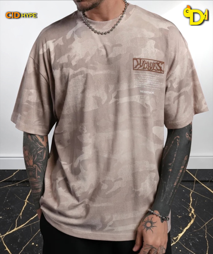 Create V2 "Premium" Oversized Tee in Clay Vintage Woodland Camo