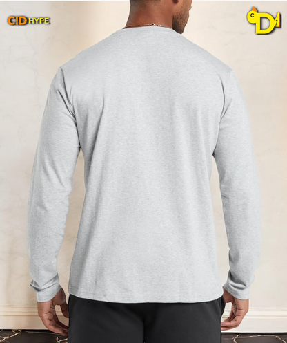 Crest Long Sleeve T-Shirt "Light Grey Marl"