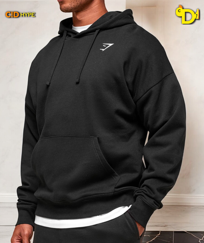 Crest Oversized Hoodie "Black"