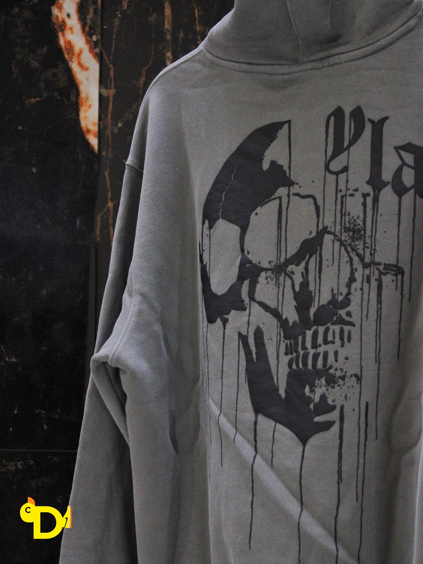 551 - Drippy Skull Hoodie (Grey)