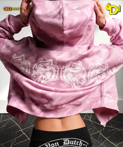 DSVD Legacy Vex Double Zip Hoodie in DSVD Bubblegum Camo