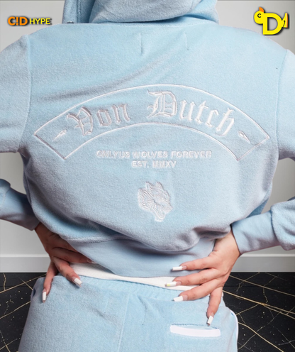 Darc Covenant "Tia" Zip Up Hoodie in Baby Blue