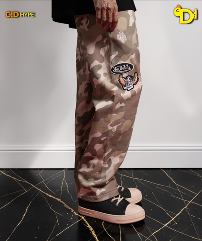 Darc Kulture Bigelow Cargo Sweat Pants in DSVD Green Camo