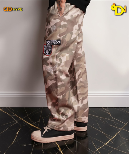 Darc Kulture Bigelow Cargo Sweat Pants in DSVD Green Camo