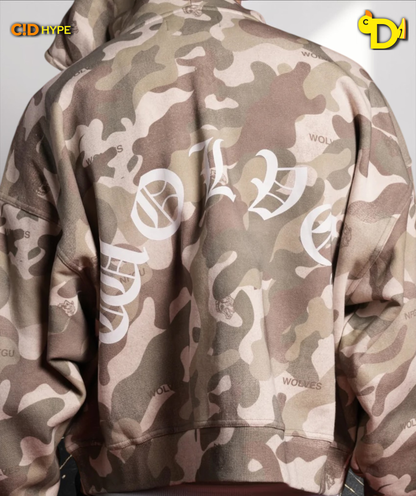 Darc Kulture Vex Double Zip Hoodie in DSVD Green Camo