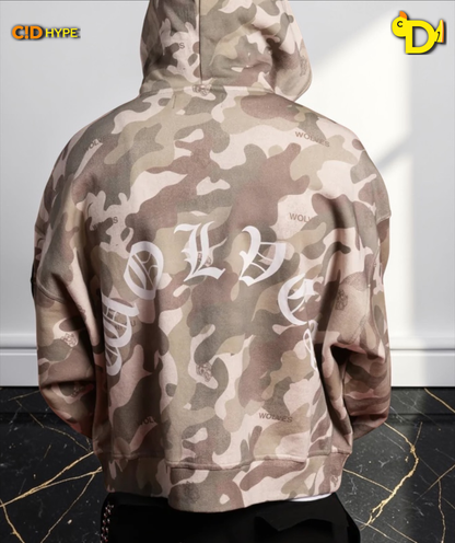 Darc Kulture Vex Double Zip Hoodie in DSVD Green Camo