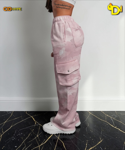 Dual Cherub NFGU Big Cozy Sweats in Blush Vintage Woodland Camo